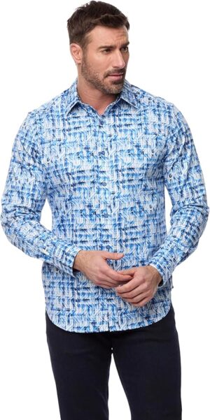 GEOMETRIC BLUE 1 Men's Shirt