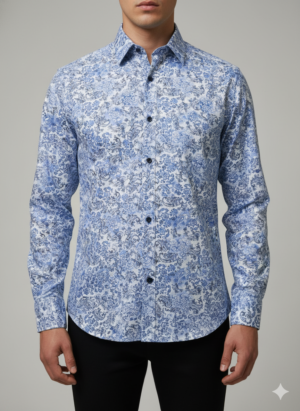 FLORAL BLUE 2 Men's Shirt