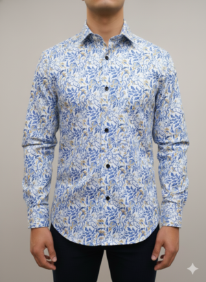 FLORAL BLUE 3 Men's Shirt