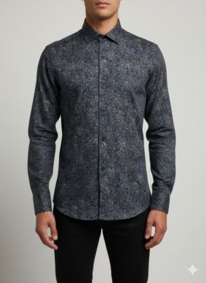 FLORAL NAVY BLUE 1 Men's Shirt