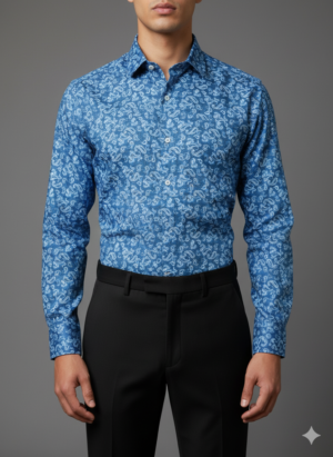 FLORAL BLUE 5 Men's Shirt