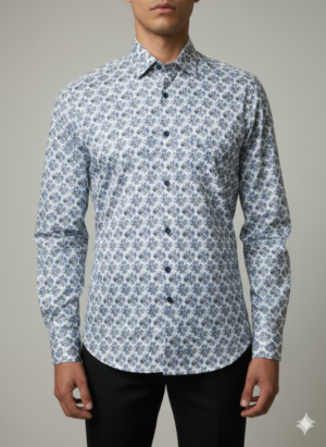 FLORAL WHITE 1 Men's Shirt
