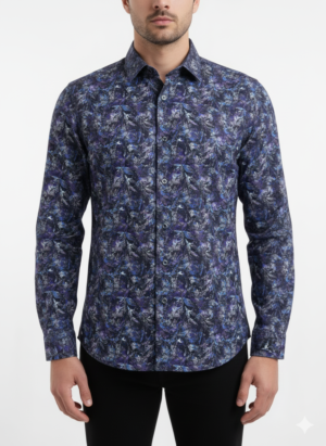 FLORAL NAVY BLUE 5 Men's Shirt