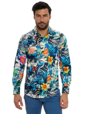 FLORAL BLUE 1 Men's Shirt