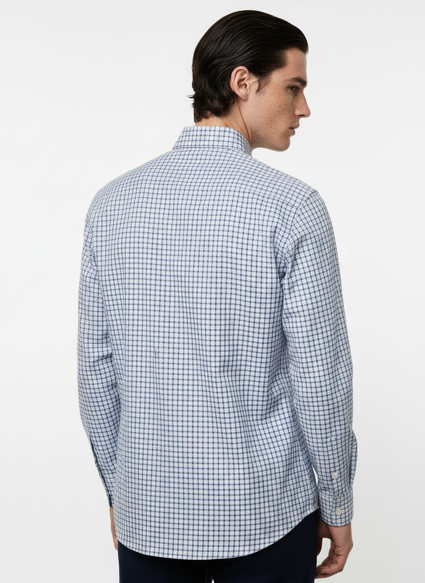 Checks Blue Men's Italian Shirt | Vol. 1