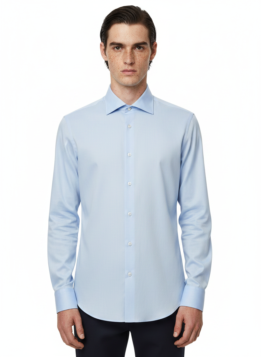 Solid Blue Men's Italian Shirt | Vol. 1