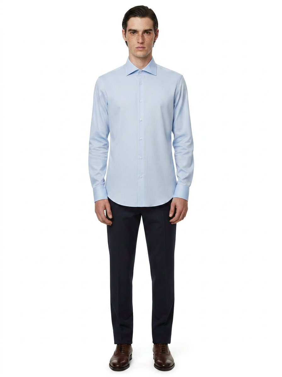 Solid Blue Men's Italian Shirt | Vol. 1