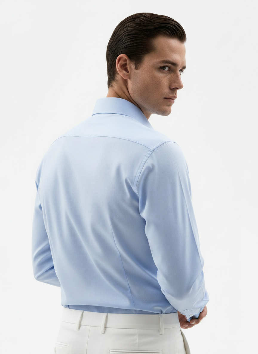 Solid Blue Men's Italian Shirt | Vol. 2