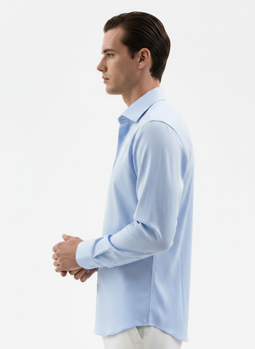 Solid Blue Men's Italian Shirt | Vol. 2