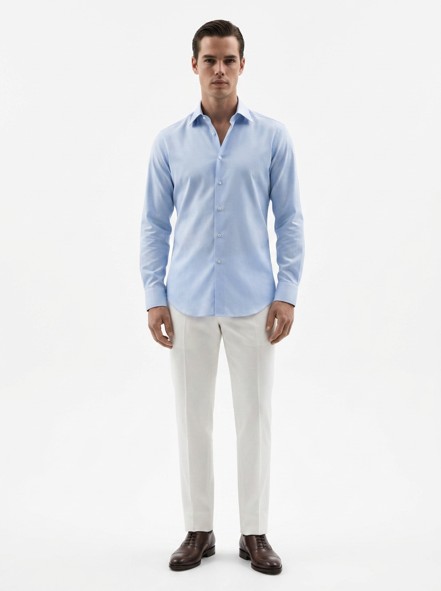 Solid Blue Men's Italian Shirt | Vol. 2