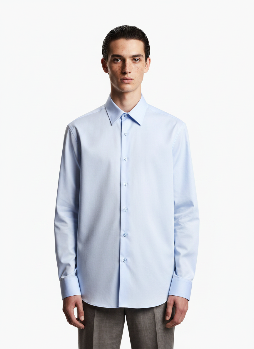 Solid Blue Men's Italian Shirt | Vol. 3