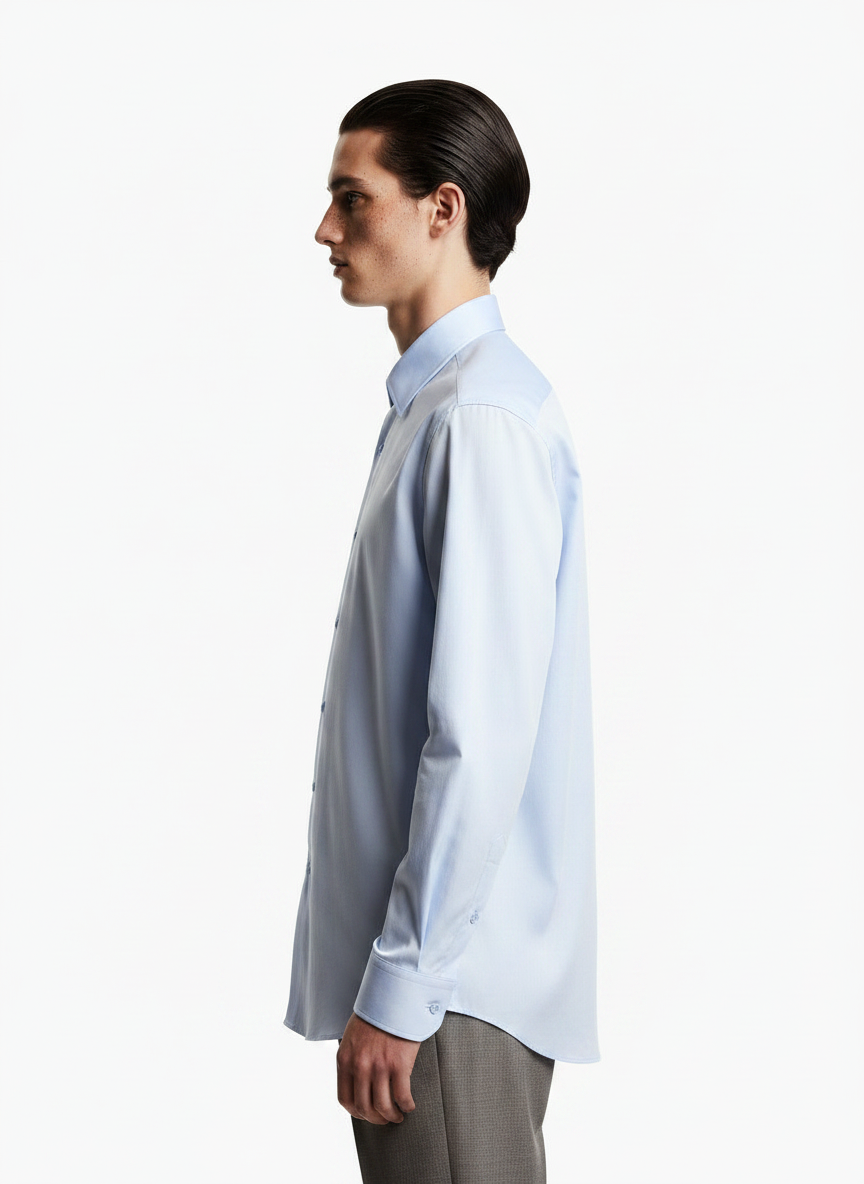 Solid Blue Men's Italian Shirt | Vol. 3
