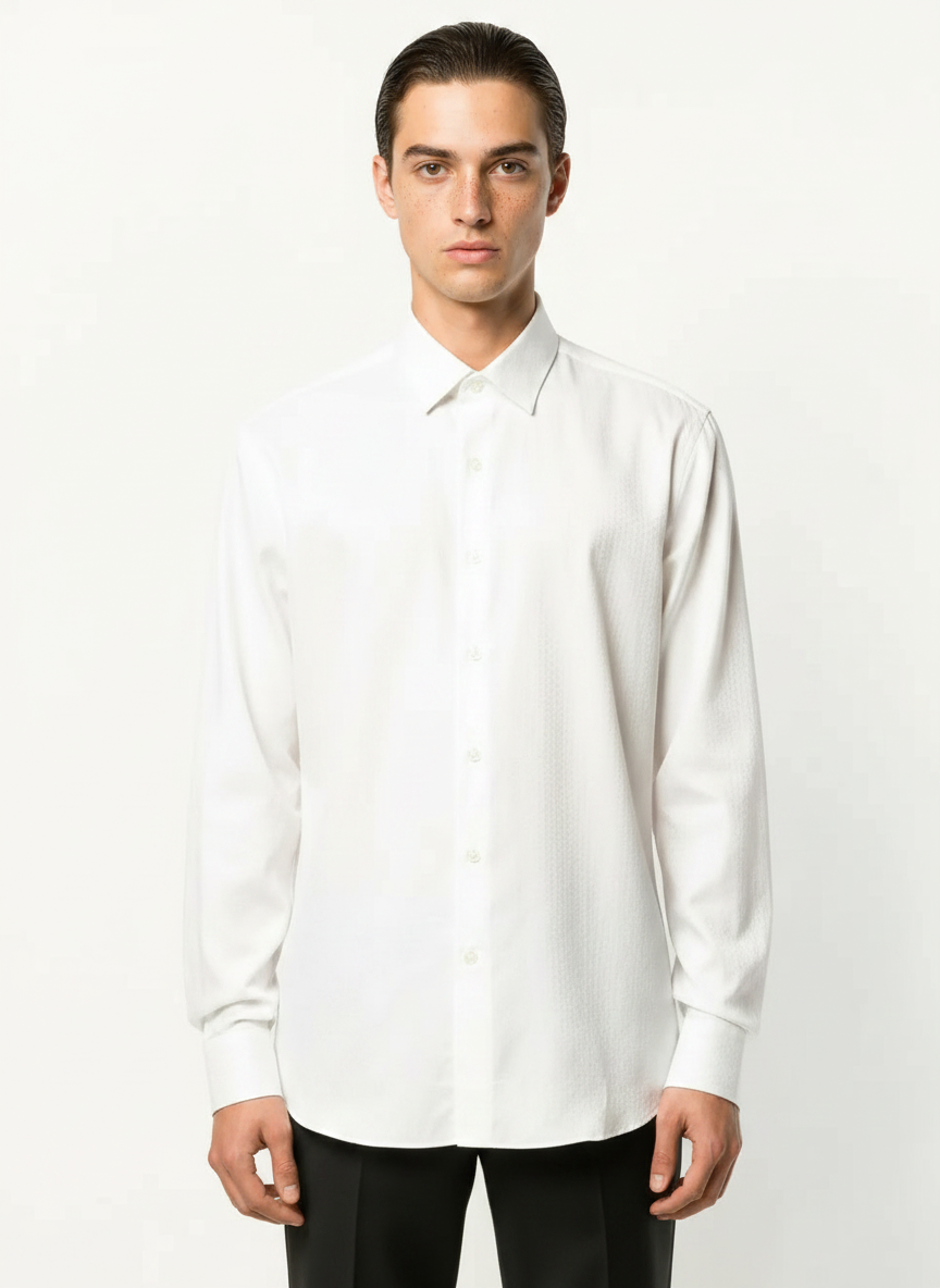 Solid Cream Men's Italian Shirt | Vol. 1