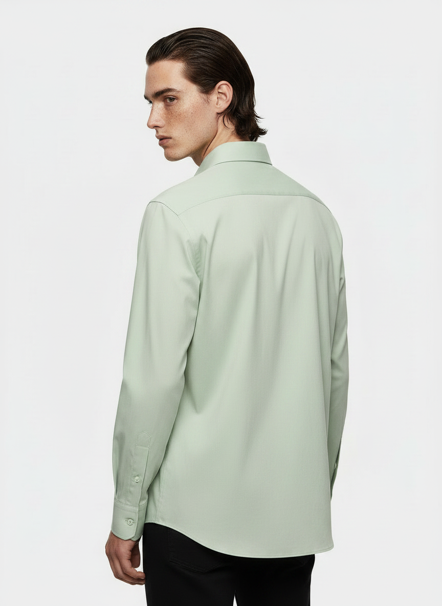 Solid Green Men's Italian Shirt | Vol. 1