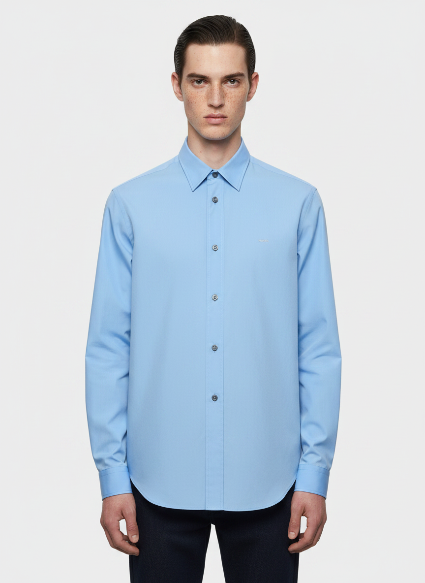 Solid Powder Blue Men's Italian Shirt | Vol. 1