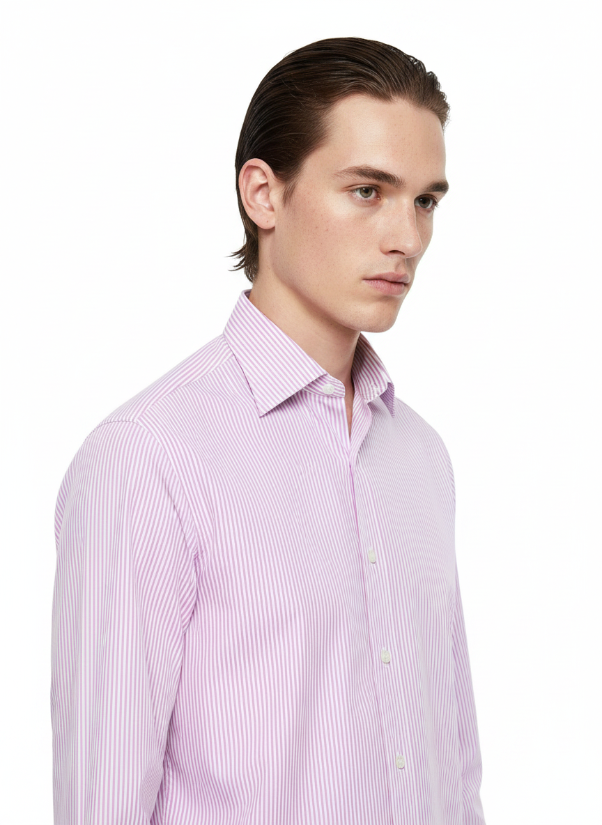 Striped Pink Men's Italian Shirt | Vol. 1