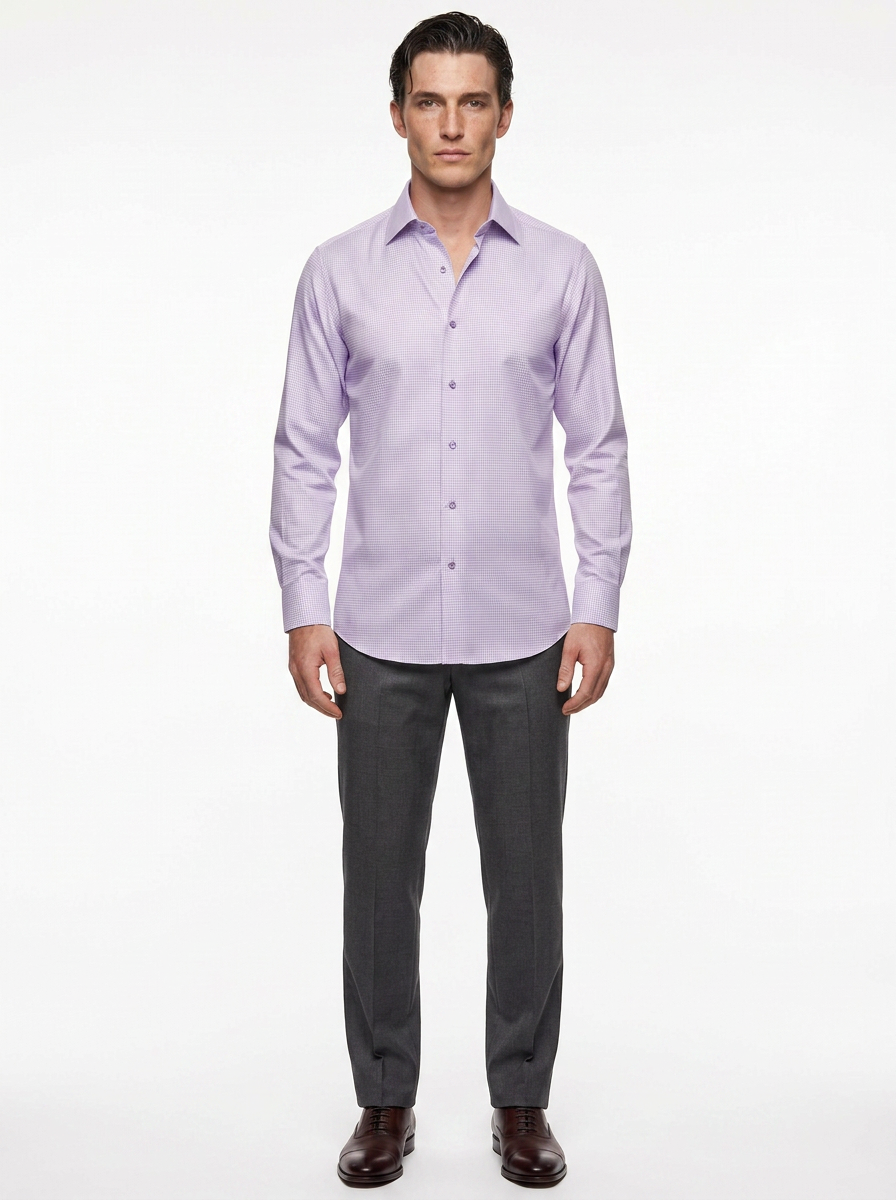 Textured Lavender Men's Italian Shirt | Vol. 1