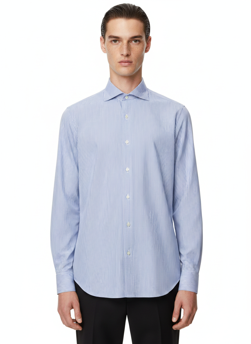 Striped Light Blue Men's Italian Shirt | Vol. 1
